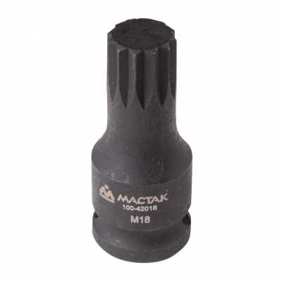 Торцевая насадка 1/2", SPLINE, M18 для болта задней ступицы VAG МАСТАК 100-42018 Торцевые насадки для болтов фото, изображение